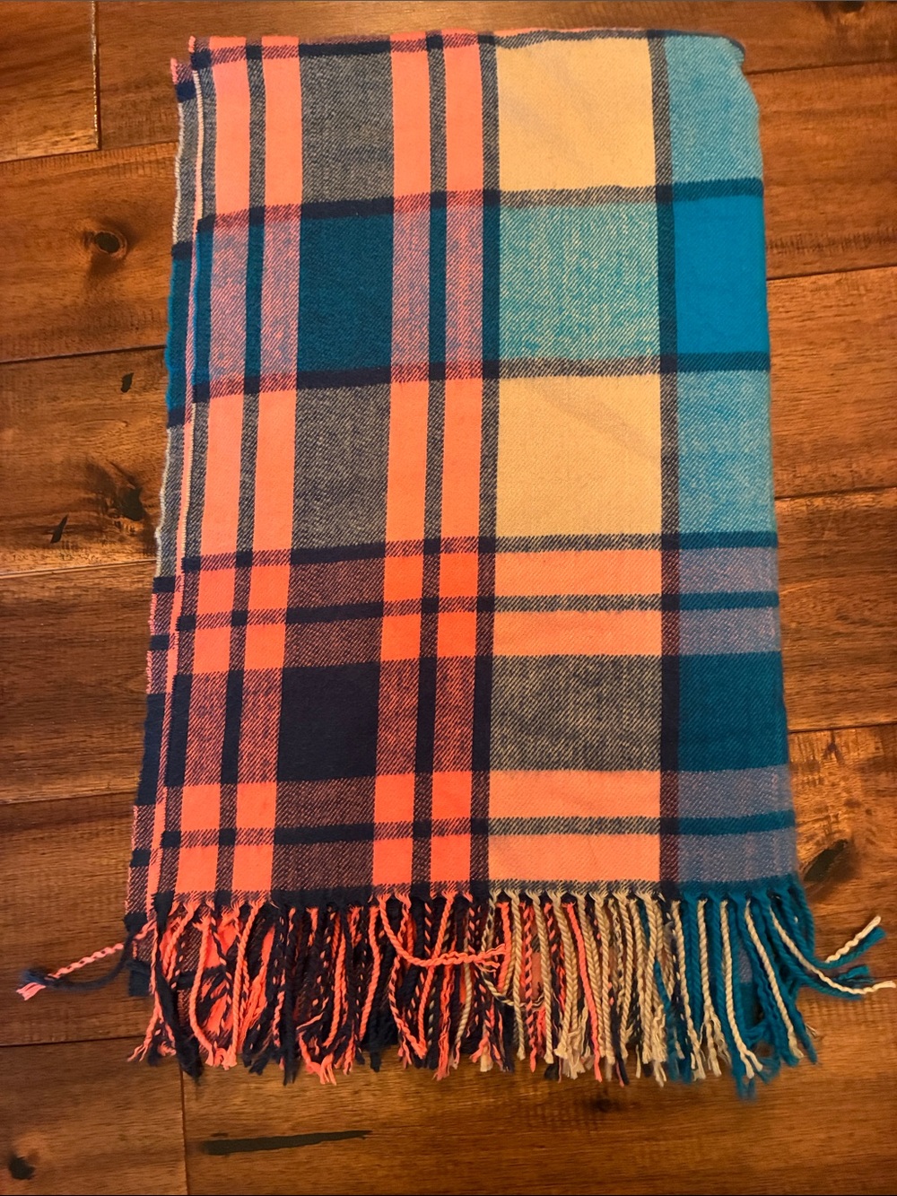 GAP Plaid Fringe Scarf